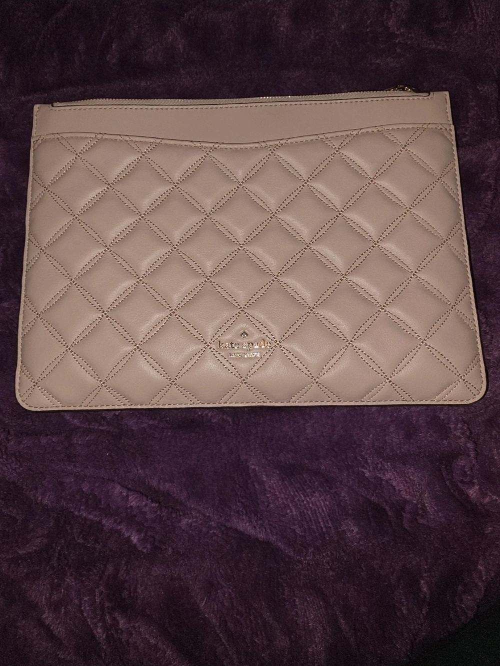Kate Spade Quilted Leather Zip Pouch - Light Pink